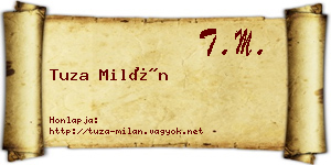 Tuza Milán névjegykártya