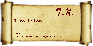 Tuza Milán névjegykártya